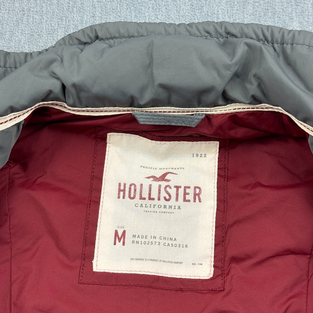 Hollister Vest Womens Medium Gray Puffer Waterfowl Feather Down Full Zip Outdoor - Picture 5 of 11